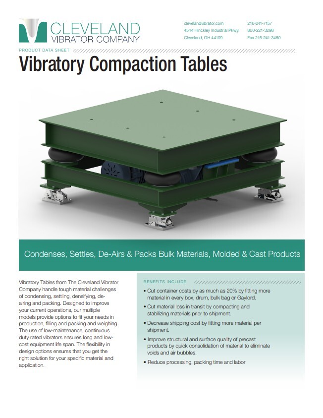 compaction tables data sheet